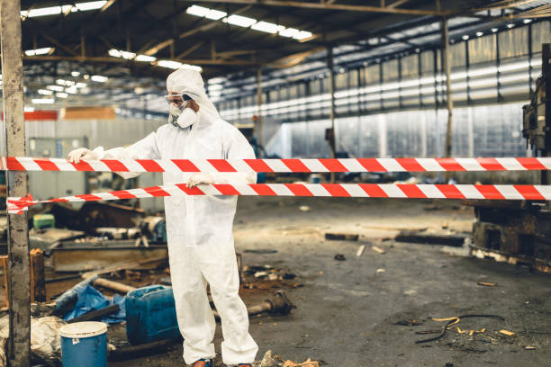 Professional Sewage Cleanup technician working in Barnegat, NJ
